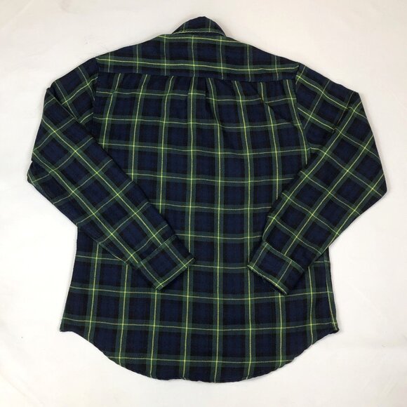RSVLTS Flannels Blue Green Plaid Flannel Button Up Shirt Jacket Shacket Medium - Picture 7 of 9